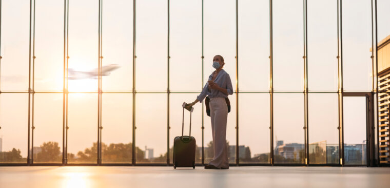 Person waiting at the airport. Person waiting at the airport.